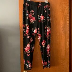 One Fashion Xl flower print lounge pants - soft silky